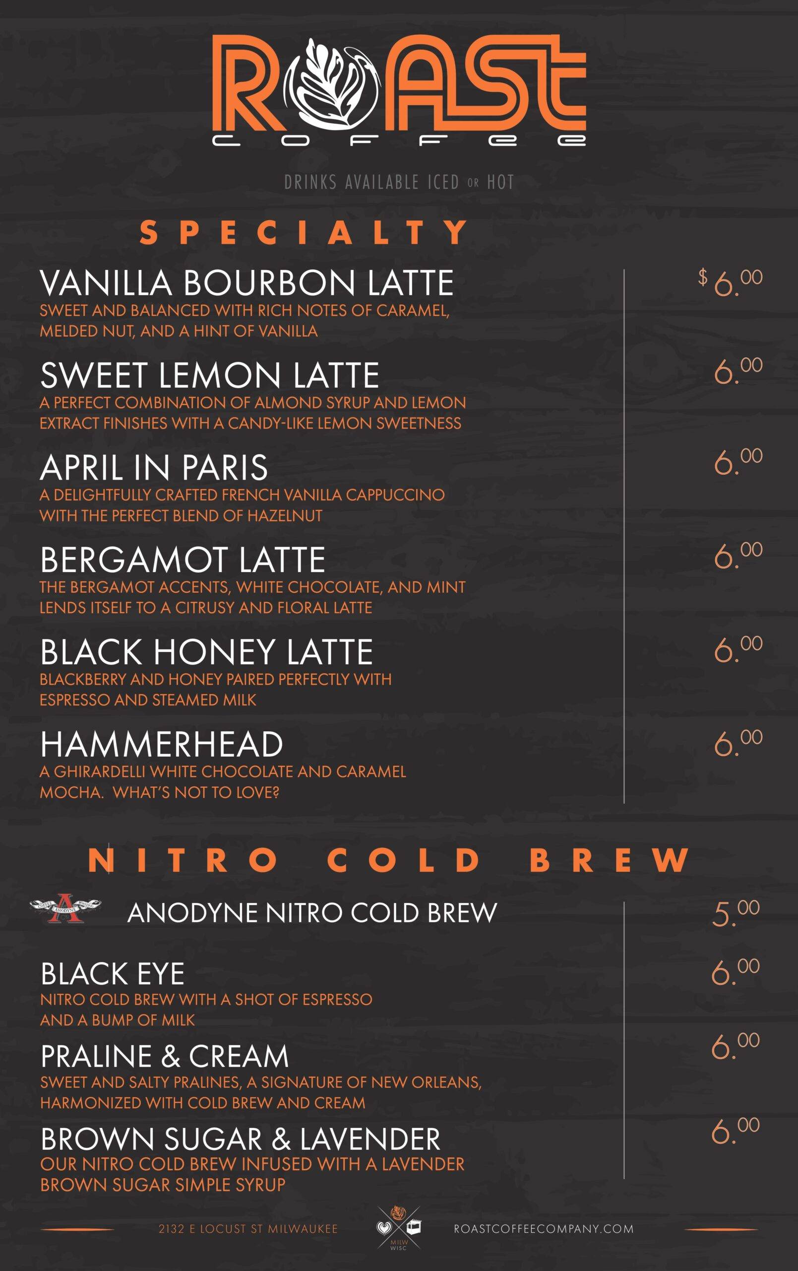 Cafe Menu